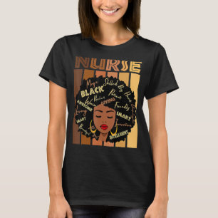 Black Strong Nurse Afro Liebe Melanin T-Shirt