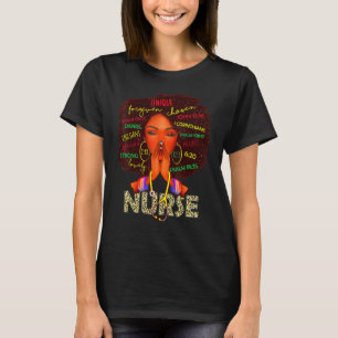 Black Strong Nurse Afro Liebe Melanin T-Shirt
