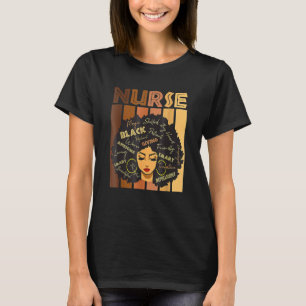 Black Strong Nurse Afro Liebe Melanin T-Shirt
