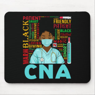 Black Strong Nurse Cna Afro Melanin African Americ Mousepad