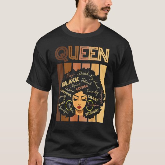 Black Strong Queen Afro Liebe Melanin African Amer T-Shirt (Vorderseite)