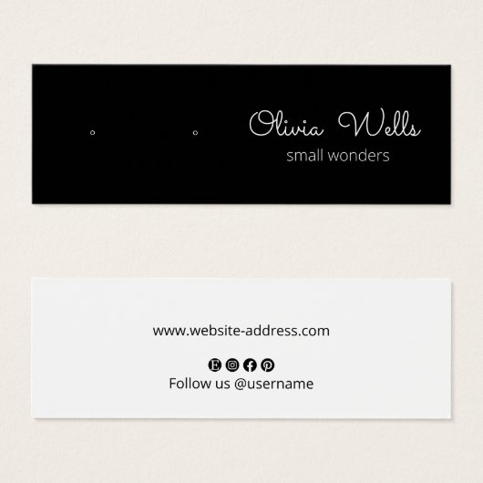 Black Stud Script Earring Holder (Vorne & Hinten)