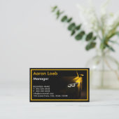 Black Stylish Automotive Business Card Visitenkarte (Stehend Vorderseite)