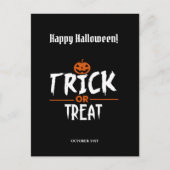 Black Stylish Happy Halloween Postkarte (Vorderseite)