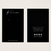 Black Stylish Script Monogram Modern Earing (Vorne & Hinten)