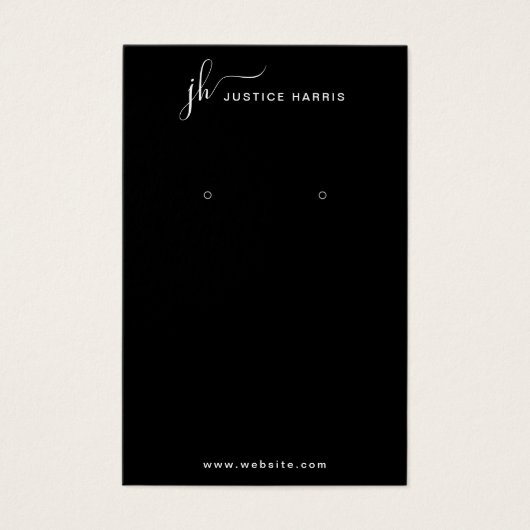 Black Stylish Script Monogram Modern Earing (Vorderseite)