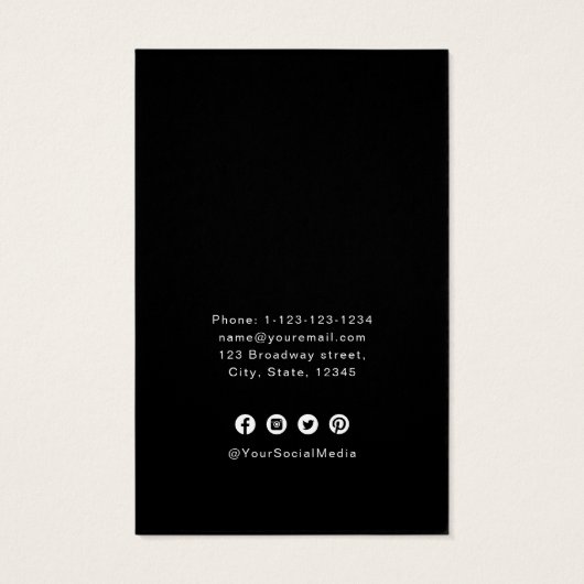 Black Stylish Script Monogram Modern Earing (Rückseite)