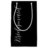 Black Stylited Script Wedding Bridesmaid Kleine Geschenktüte (Vorderseite)