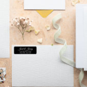 Black Stylized Name Wedding Rücksendeadresse