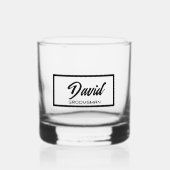 Black Stylized Name Wedding Trauzeuge Rocks Glass Whiskyglas (Vorderseite)