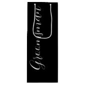 Black Stylized Script Wedding Trauzeuge Geschenktüte Für Weinflaschen (Vorderseite)