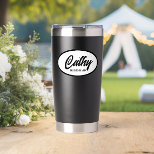 Black Stylized Wedding Bridesmaid Thermobecher