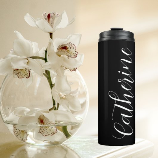 Black Stylized Wedding Bridesmaid Thermosbecher