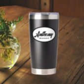 Black Stylized Wedding Trauzeuge Thermobecher