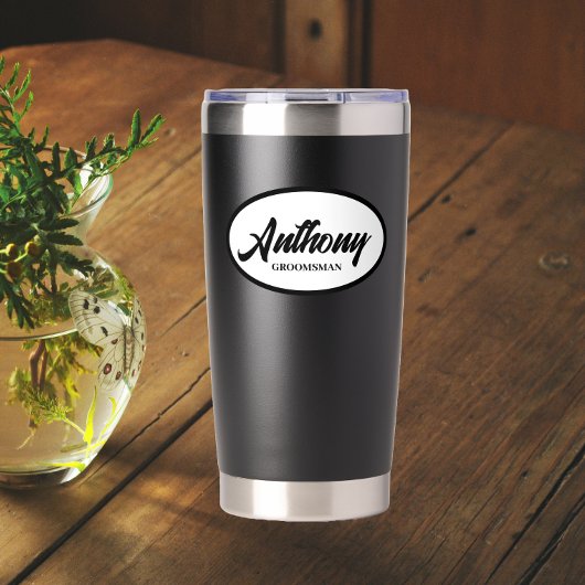 Black Stylized Wedding Trauzeuge Thermobecher