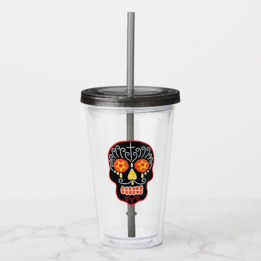 Black Sugar Skull Acryltrinkbecher (Vorderseite)