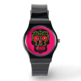 Black Sugar Skull Armbanduhr
