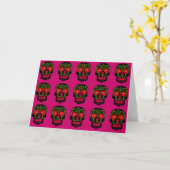 Black Sugar Skull Karte (Gelbe Blume)