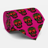 Black Sugar Skull Krawatte (Gerollt)