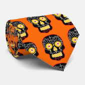 Black Sugar Skull Krawatte (Gerollt)