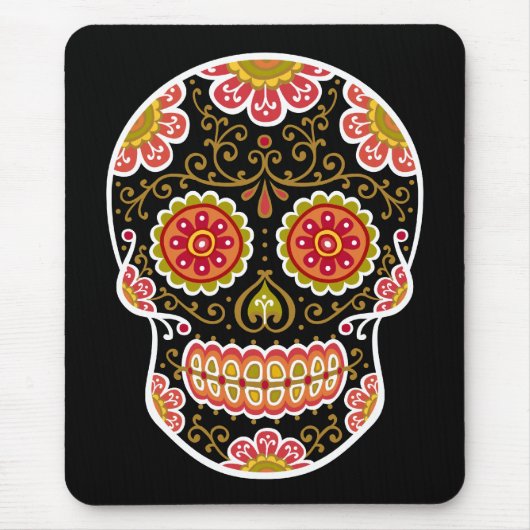 Black Sugar Skull Mouse Pad Mousepad (Vorne)