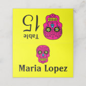 Black Sugar Skull Platzkarte (Außenseite Aufgefaltet)