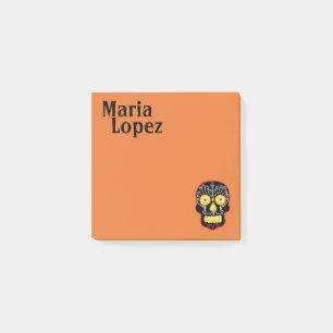 Black Sugar Skull Post-it Klebezettel