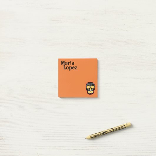 Black Sugar Skull Post-it Klebezettel (Auf Schreibtisch)