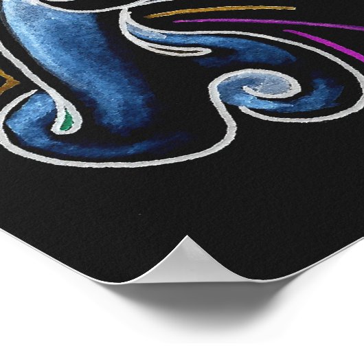 Black Sugar Skull Print Poster (Ecke)