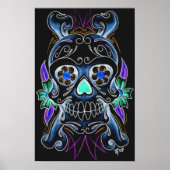 Black Sugar Skull Print Poster (Vorne)