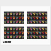 Black Sugar Skull Rechteckiger Aufkleber (Blatt)