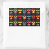 Black Sugar Skull Rechteckiger Aufkleber (Tasche)