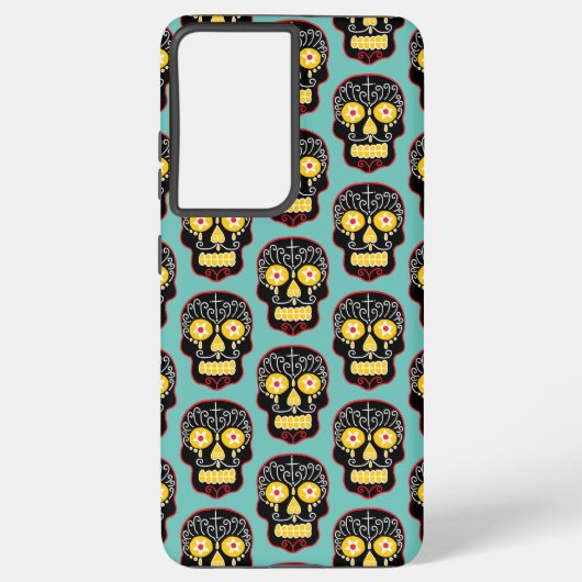 Black Sugar Skull Samsung Galaxy Hülle (Rückseite)
