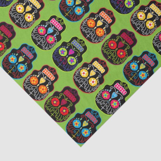 Black Sugar Skull Seidenpapier (Detail)