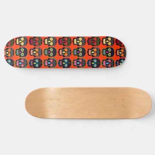Black Sugar Skull Skateboard (Horizontal)
