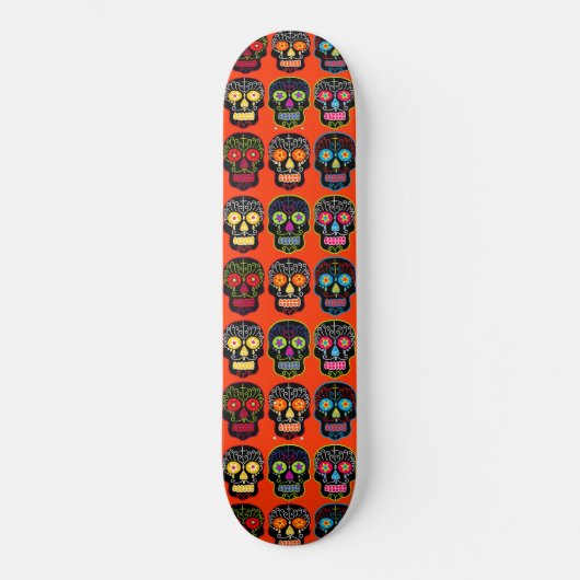 Black Sugar Skull Skateboard (Vorderseite)
