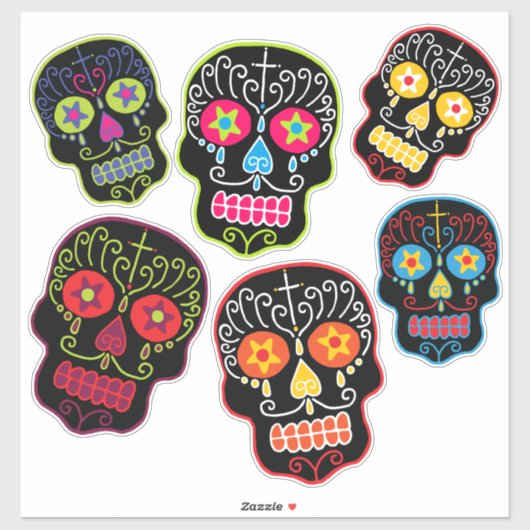 Black Sugar Skulls Aufkleber (Blatt)