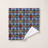 Black Sugar Skulls Badhandtuch Set (Waschlappen)