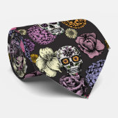 Black Sugar Skulls Necktie Krawatte (Gerollt)
