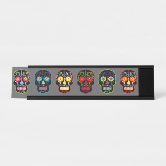 Black Sugar Skulls Schreibtischnamensplakette (Vorderseite )