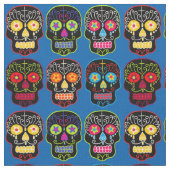Black Sugar Skulls Stoff (Nahaufnahme)