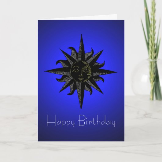 Black Sun Birthday Card Karte (Vorderseite)