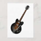 Black Sunburst Hollow Body Gitarre Postkarte (Vorderseite)