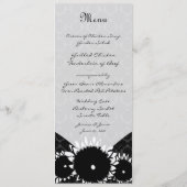 Black Sunflower Damask Wedding Menu Menükarte (Rückseite)