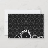 Black Sunflower Damask Wedding UAWG RSVP Karte (Vorderseite)