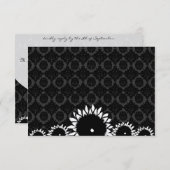 Black Sunflower Damask Wedding UAWG RSVP Karte (Vorne/Hinten)