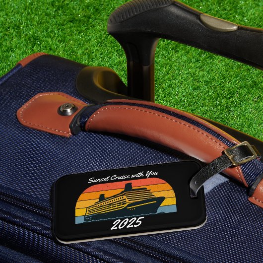 Black SUNSET Cruise mit Ihnen personalisieren Gepäckanhänger