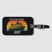 Black SUNSET Cruise mit Ihnen personalisieren Gepäckanhänger (Vorderseite (Horizontal))