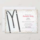 Black Suspenders Bachelor Party Einladung (Vorderseite)
