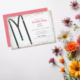 Black Suspenders Bachelor Party Einladung